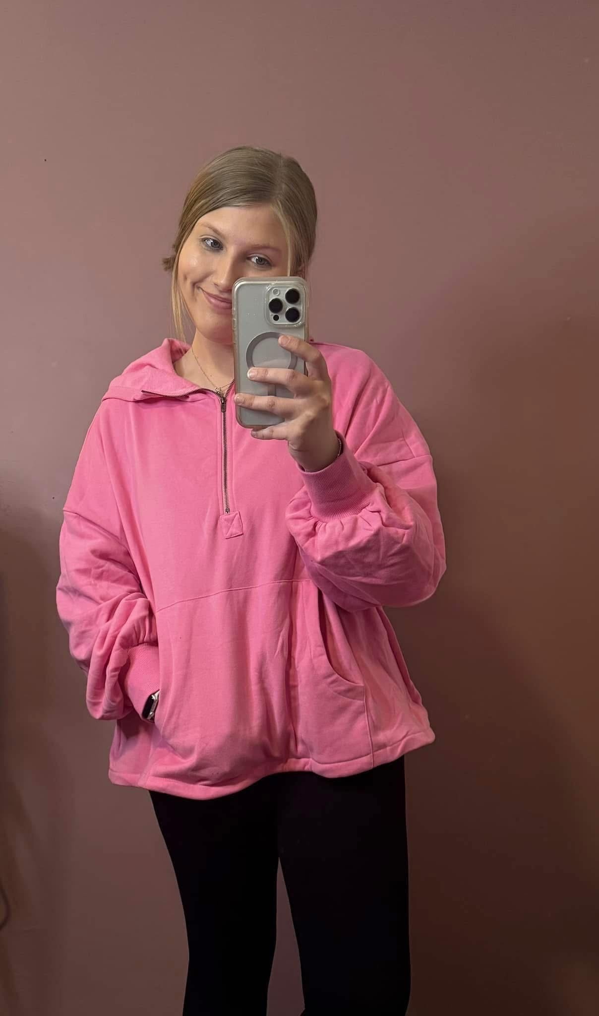 Pink hooded top