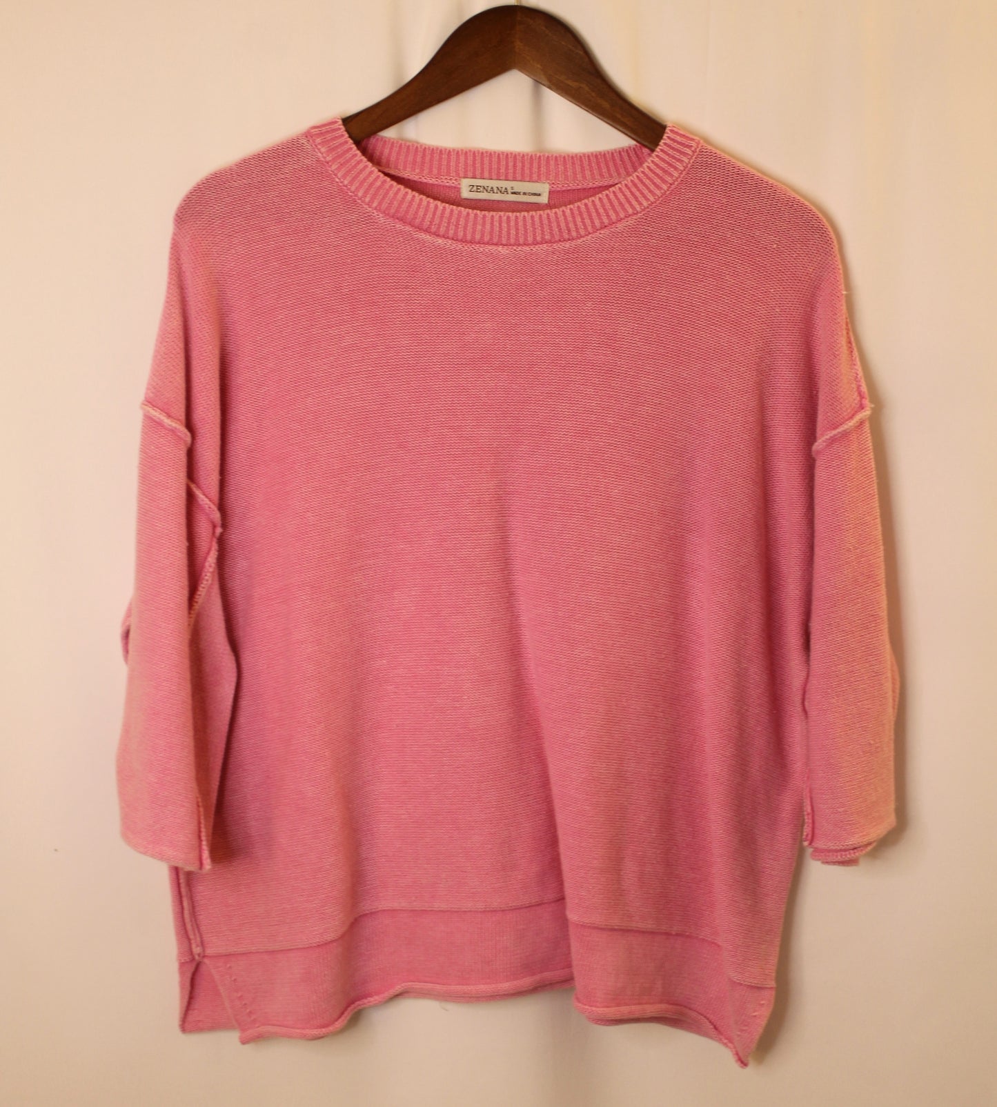 Pink Zenana 3/4 Length Sweater