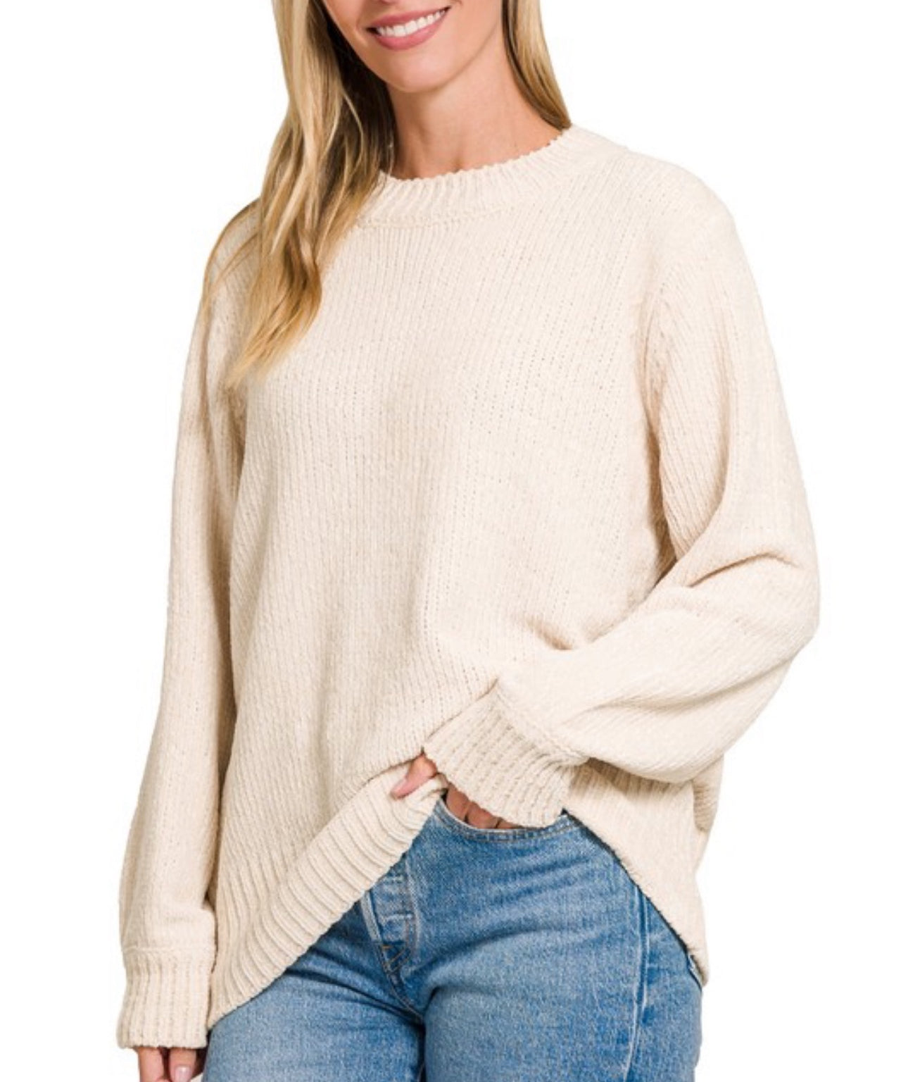 Cream Zenana Sweater