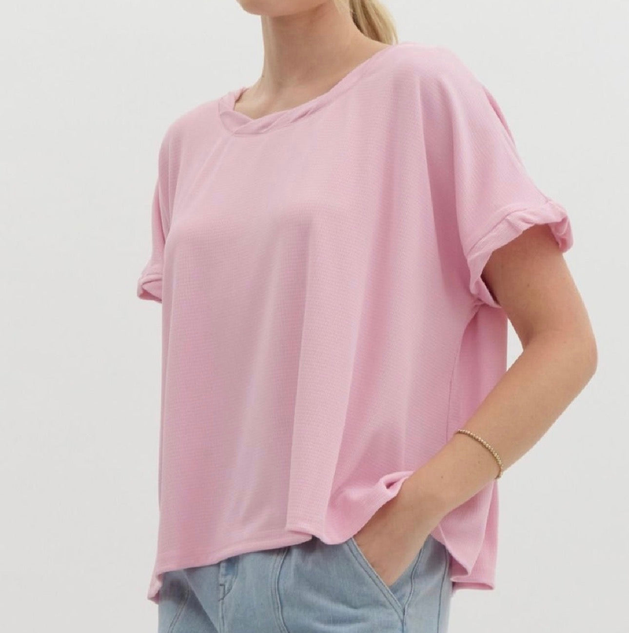 Oversized Twisted Collar Top by Entro