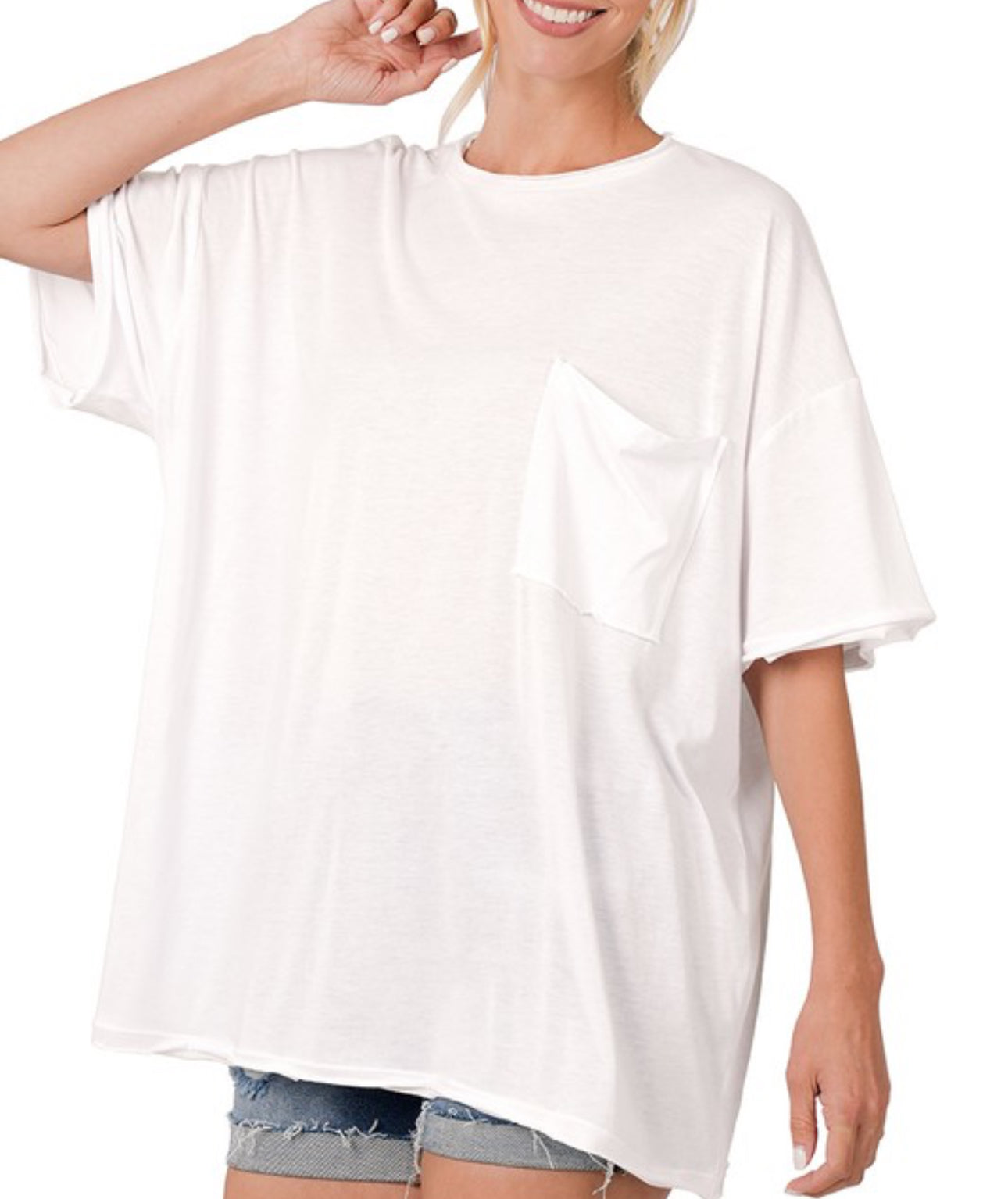 Zenana White Oversized Tee