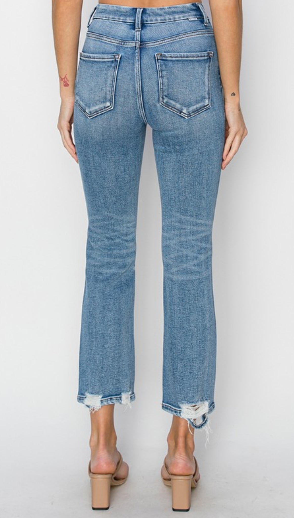 Risen High Rise Ankle Straight Jeans