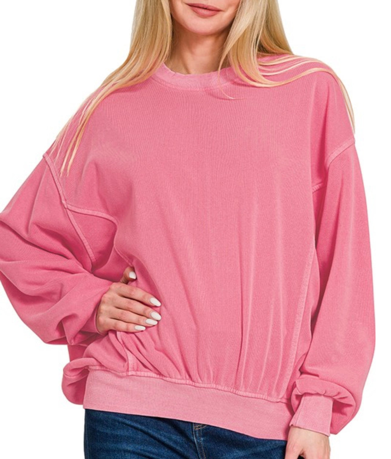 Zenana Pink Pullover