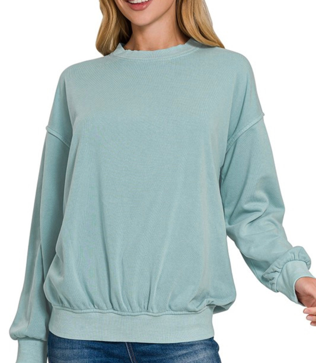 Zenana Light Blue Pullover