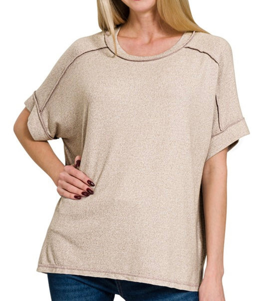 Exposed Seam Top by Zenana