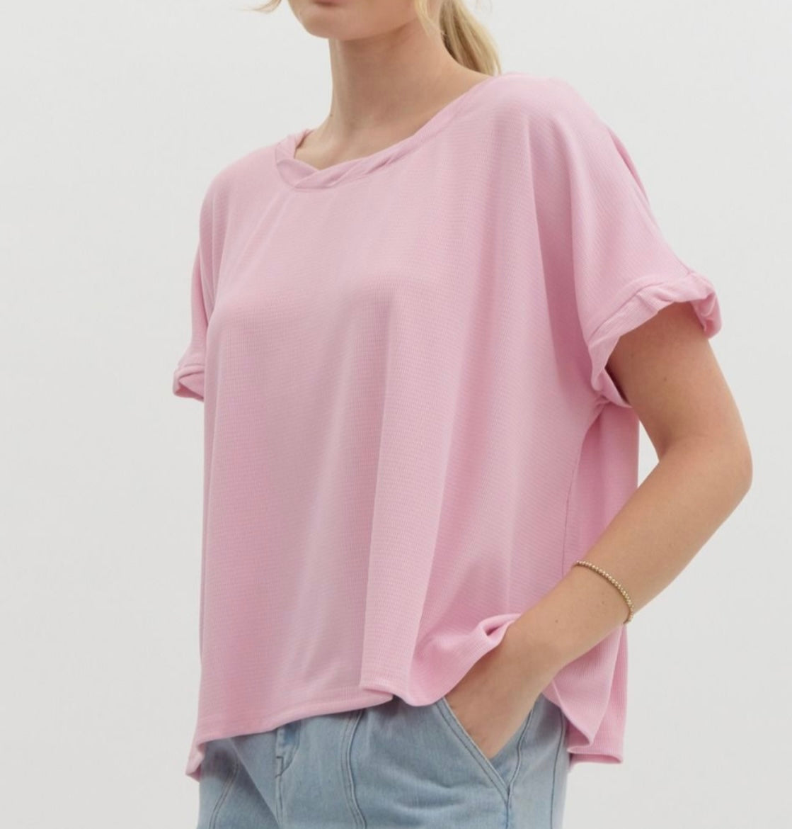 Oversized Twisted Collar Top by Entro