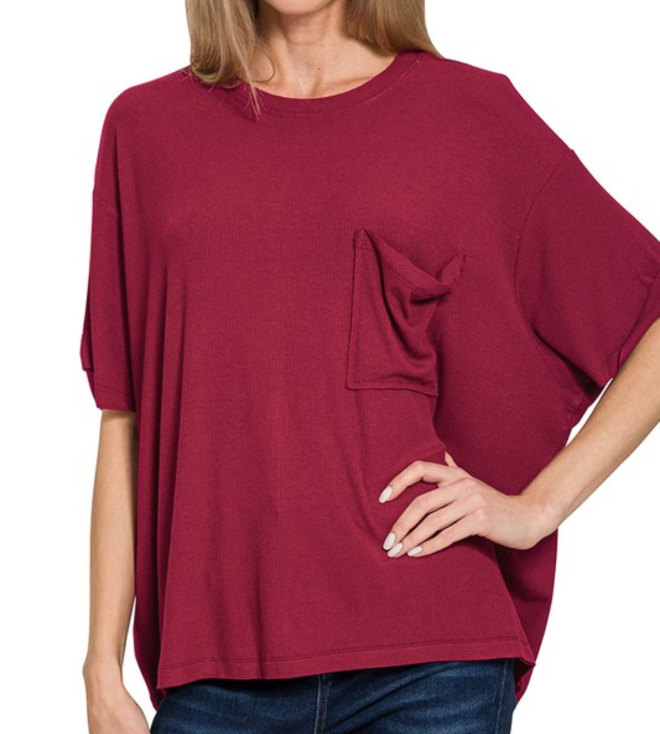 Red Zenana Pocket Top