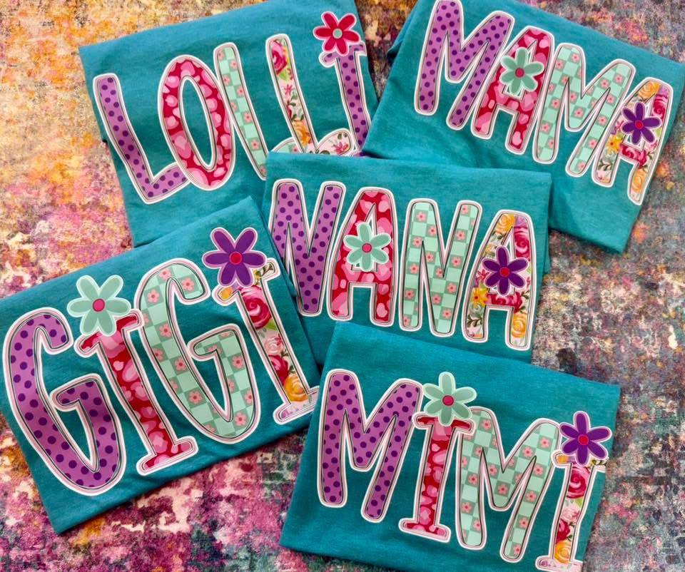 Floral Custom Name Tees