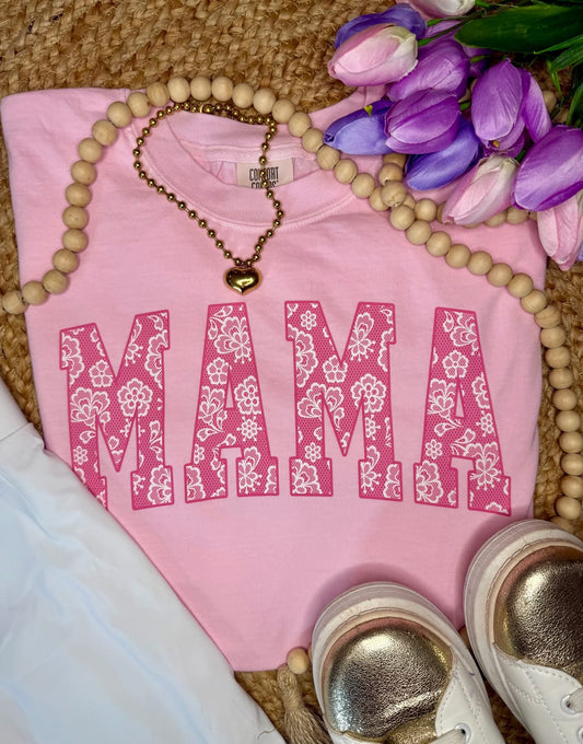 Pink Floral Custom Name Tees