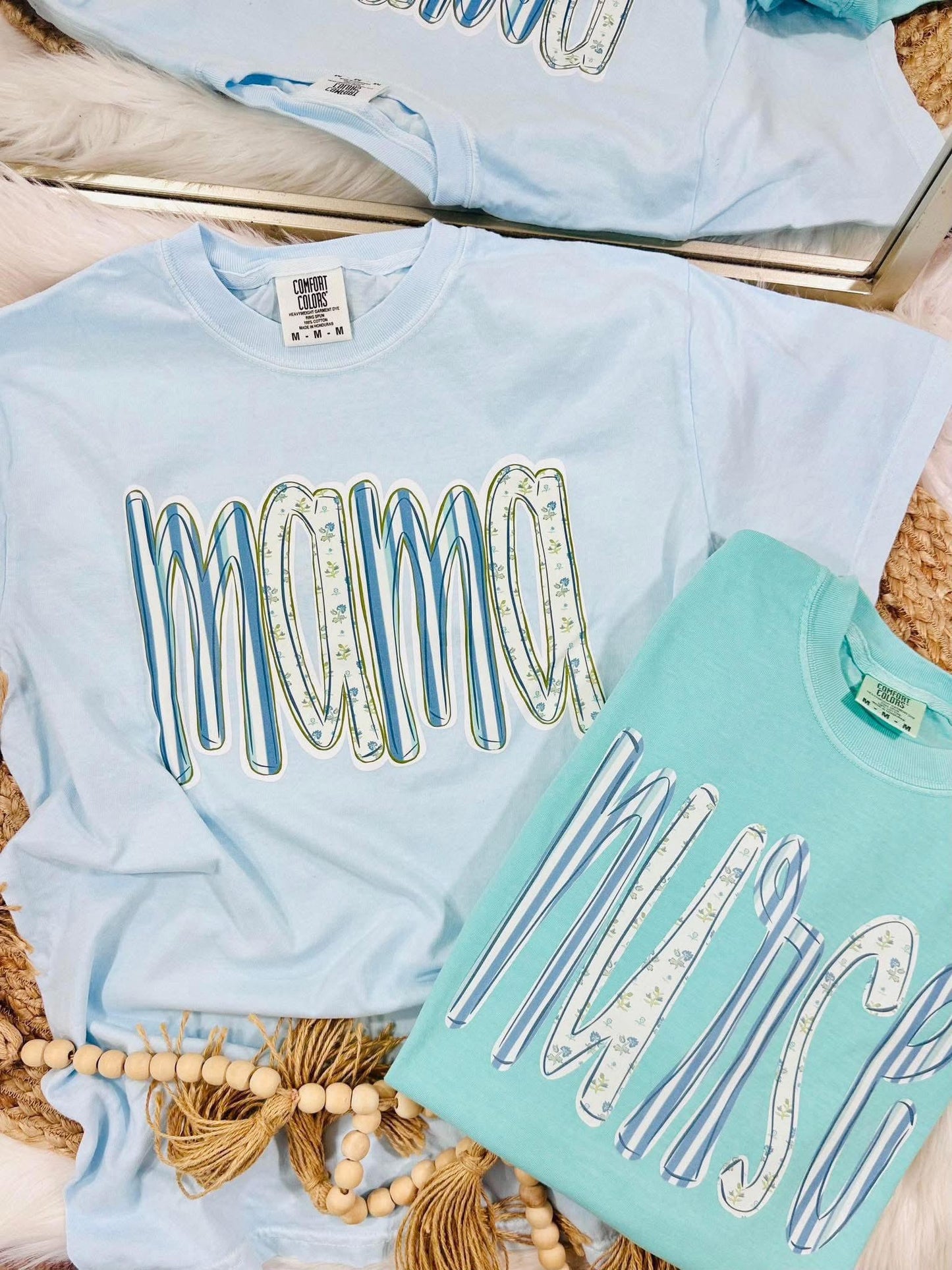 Custom Floral Stripe Tees