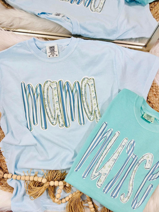 Custom Floral Stripe Tees