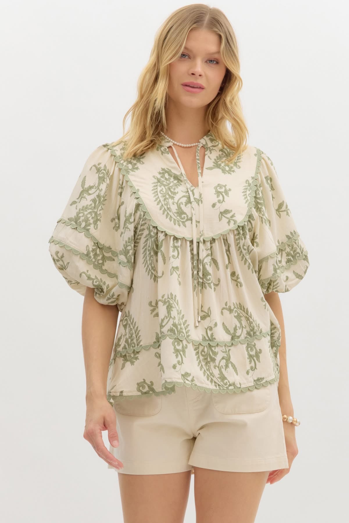 Olive Detail Top by Entro